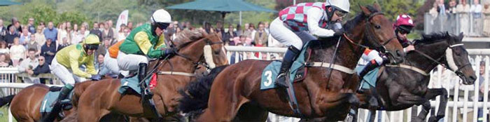 Racing at Cartmel Racecourse, near Grange-over-Sands